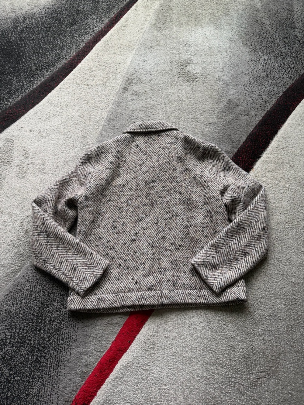 Nine West Brown Chevron Tweed Cropped Jacket - Picture 3 of 4